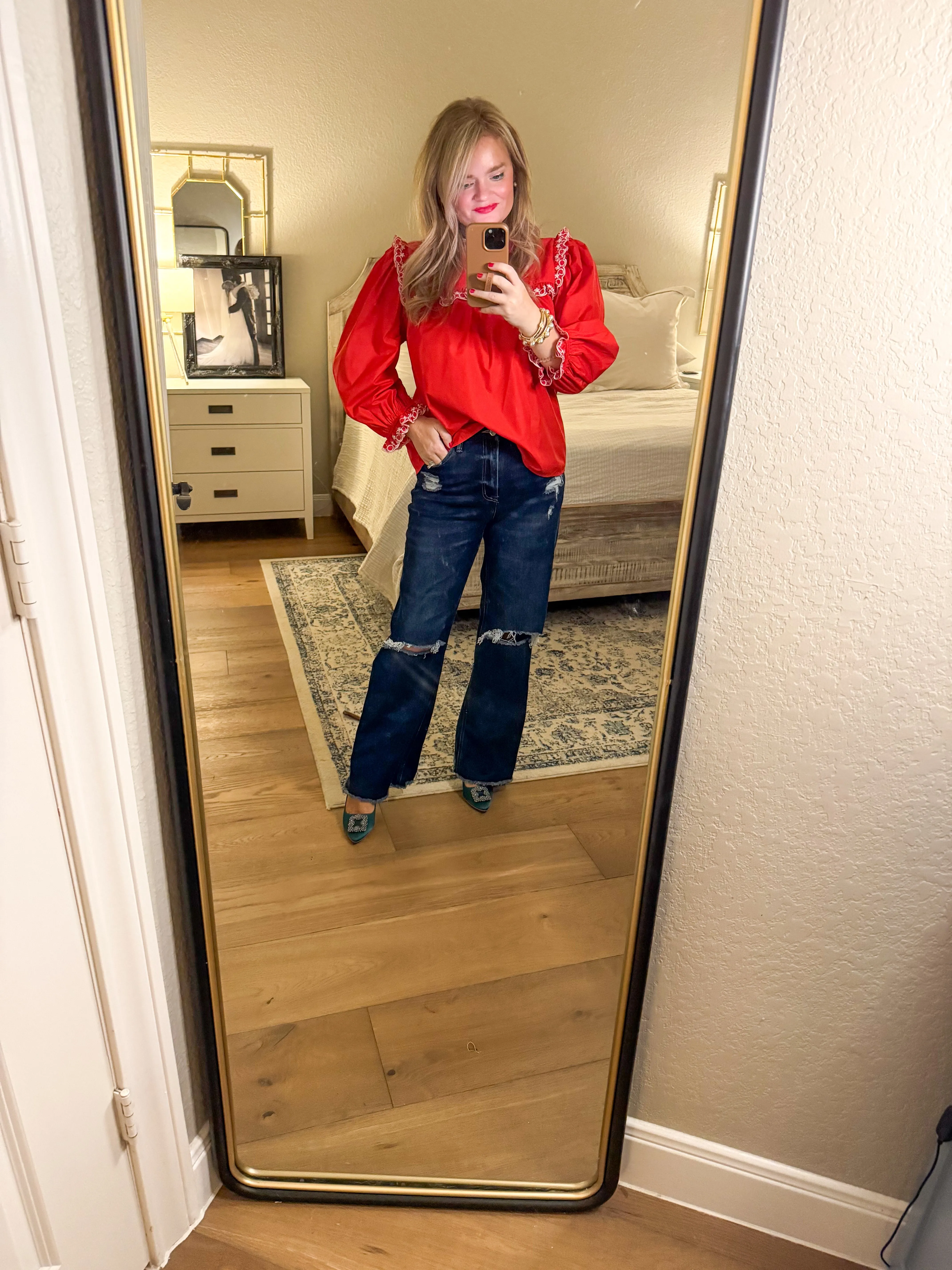 Red Diana Blouse