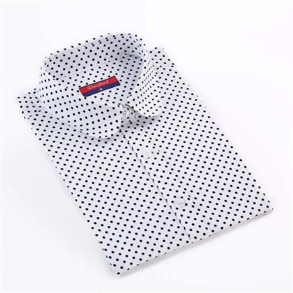 Red Polka Dot Shirt Dots Women Shirts Bohemia Long Sleeve Blouses Polka Dot White Women Shirts Blouses