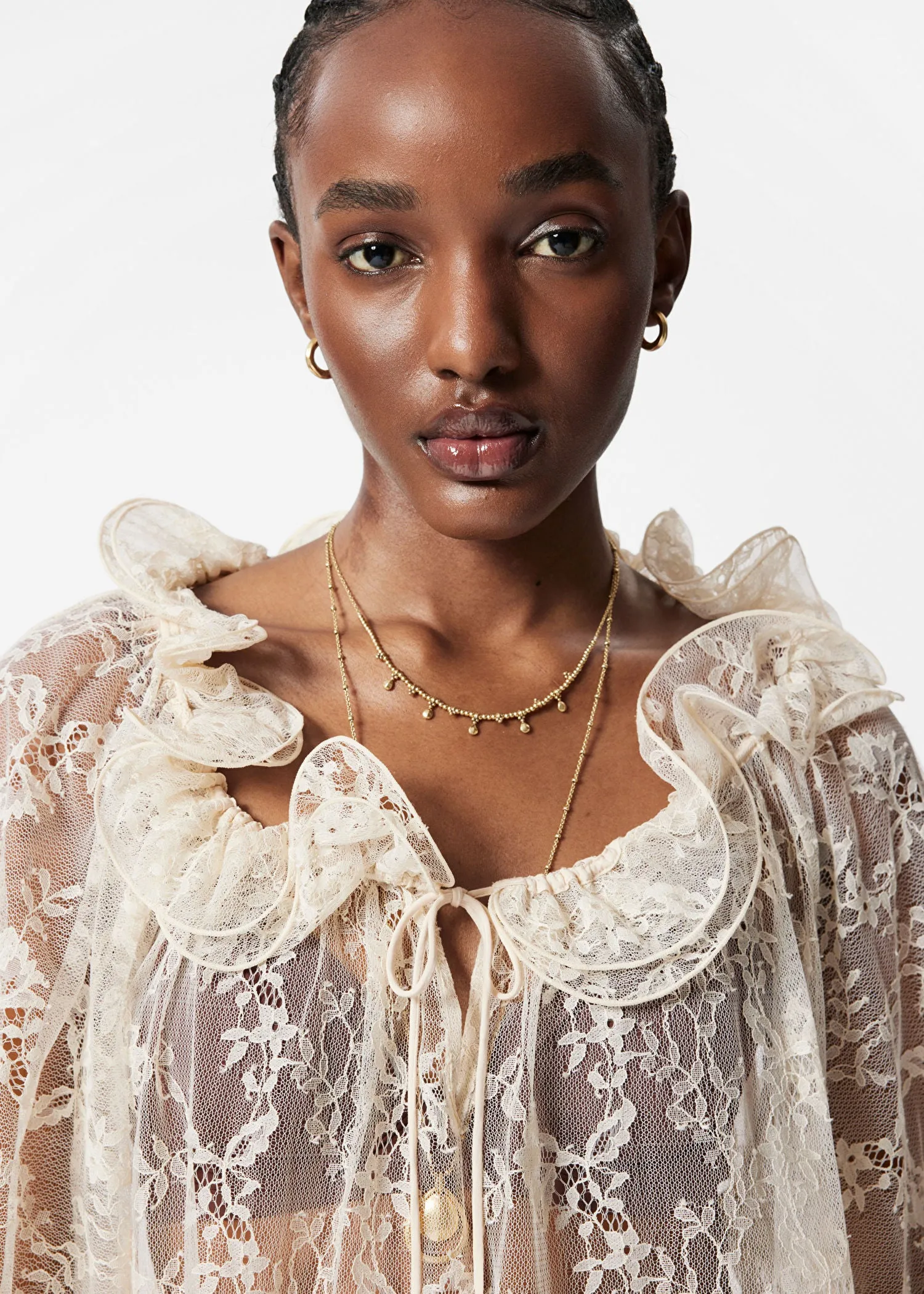 Ruffle Lace Blouse