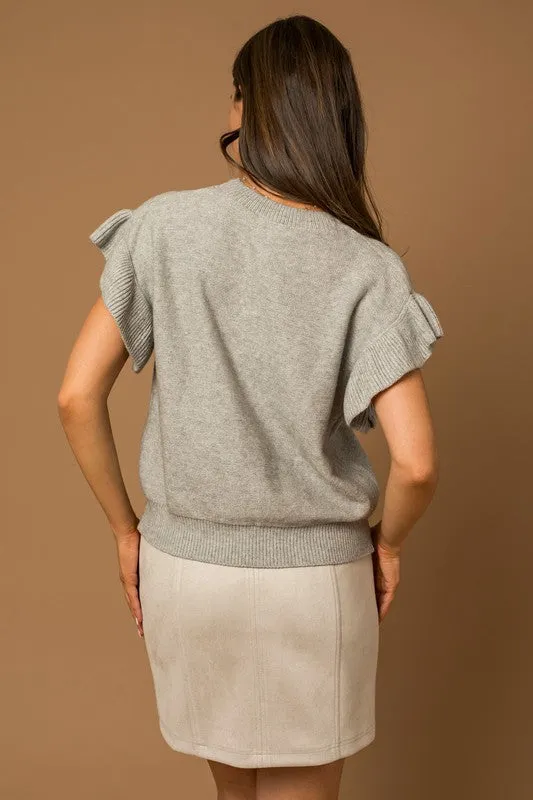 Ruffle Sleeve Knit Top (Various colors), Gilli
