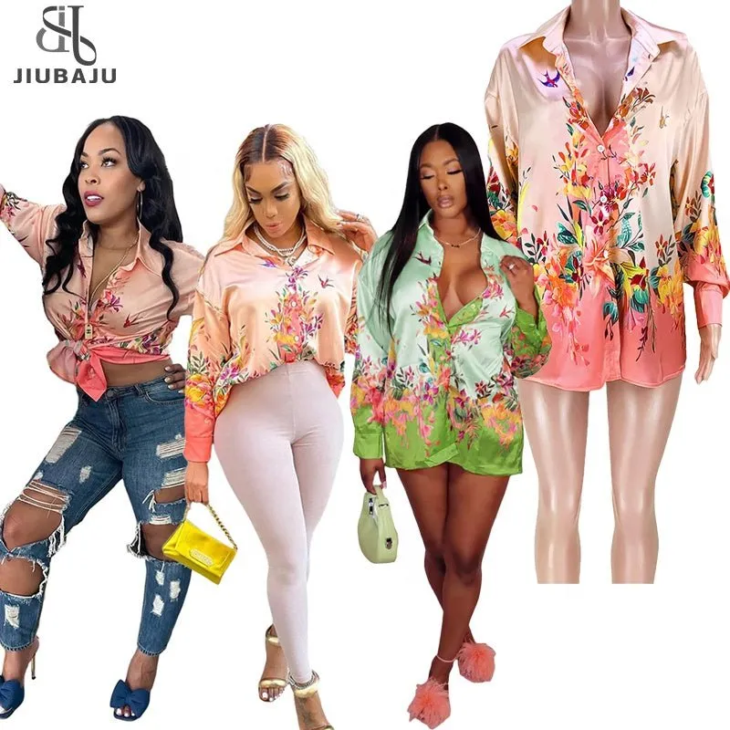 Schoensten  Gradient Flower Shirt Blouses