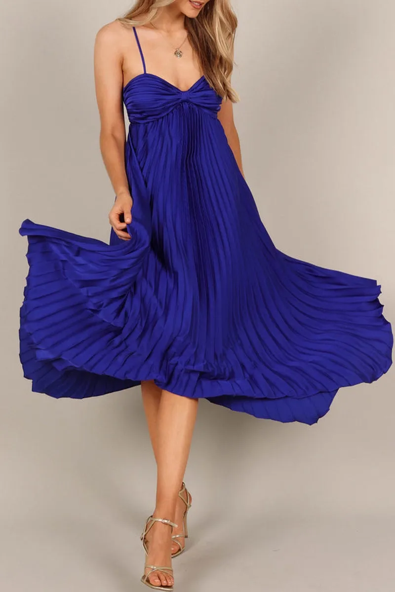 Sexy Elegant Solid Fold V Neck Irregular Dresses