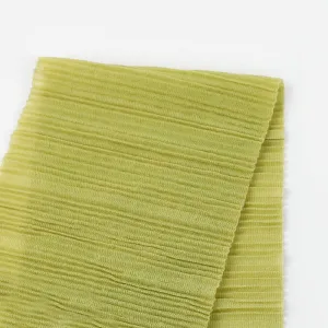 Sheer Plisse Recycled Poly Jersey - Citrus