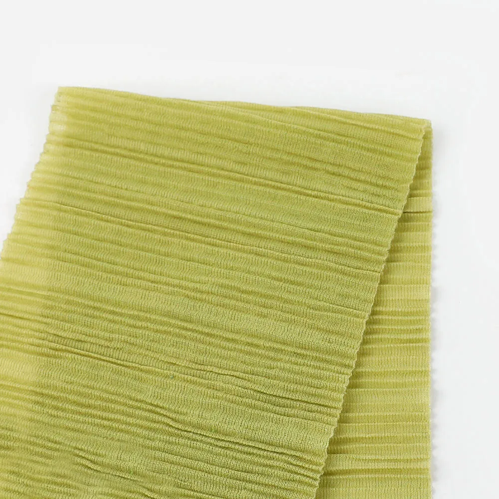 Sheer Plisse Recycled Poly Jersey - Citrus