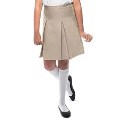 Skirt, Girls Khaki Kick Pleat (box-pleat)