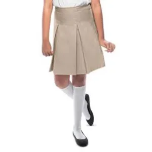 Skirt, Girls Khaki Kick Pleat (box-pleat)