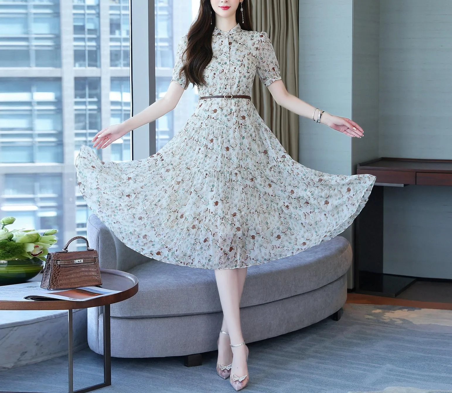 Slinky Knee-Length Sundress for Effortless Style