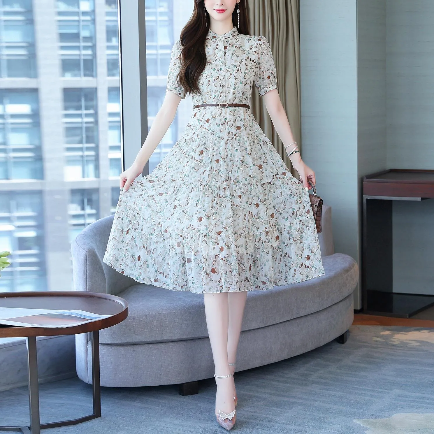 Slinky Knee-Length Sundress for Effortless Style
