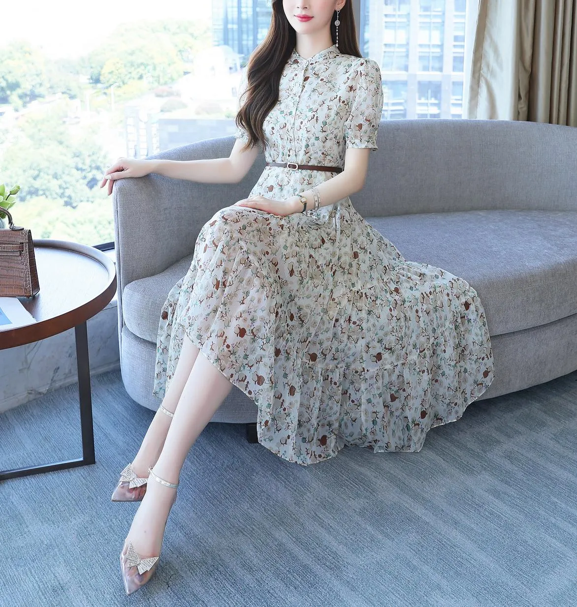 Slinky Knee-Length Sundress for Effortless Style
