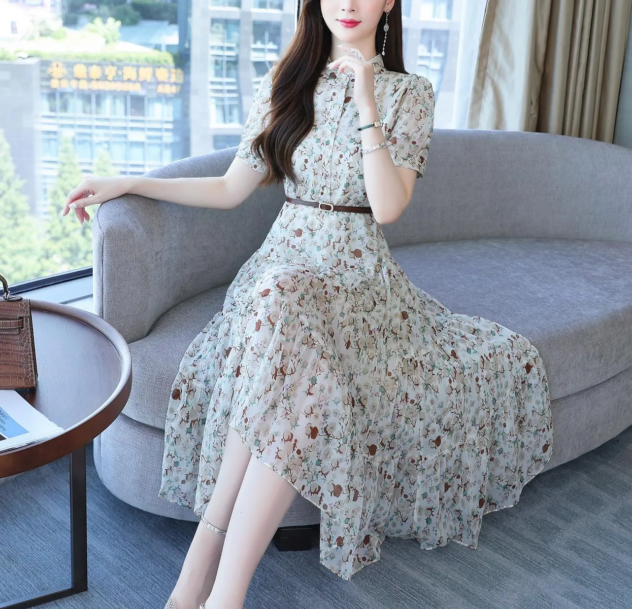 Slinky Knee-Length Sundress for Effortless Style