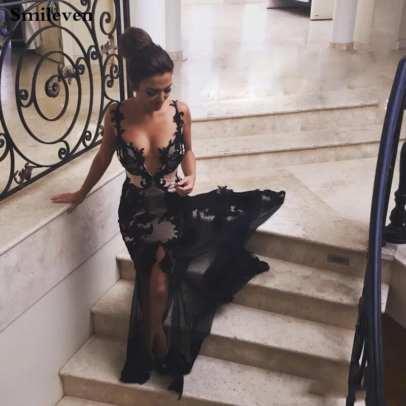 Smileven Sexy Illusion Side Split Dress