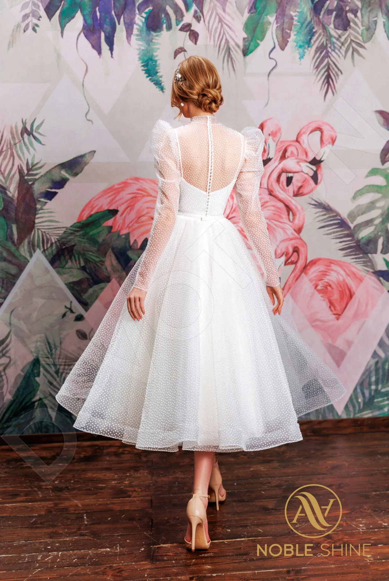 Sozanna A-line High neck Milk Wedding dress