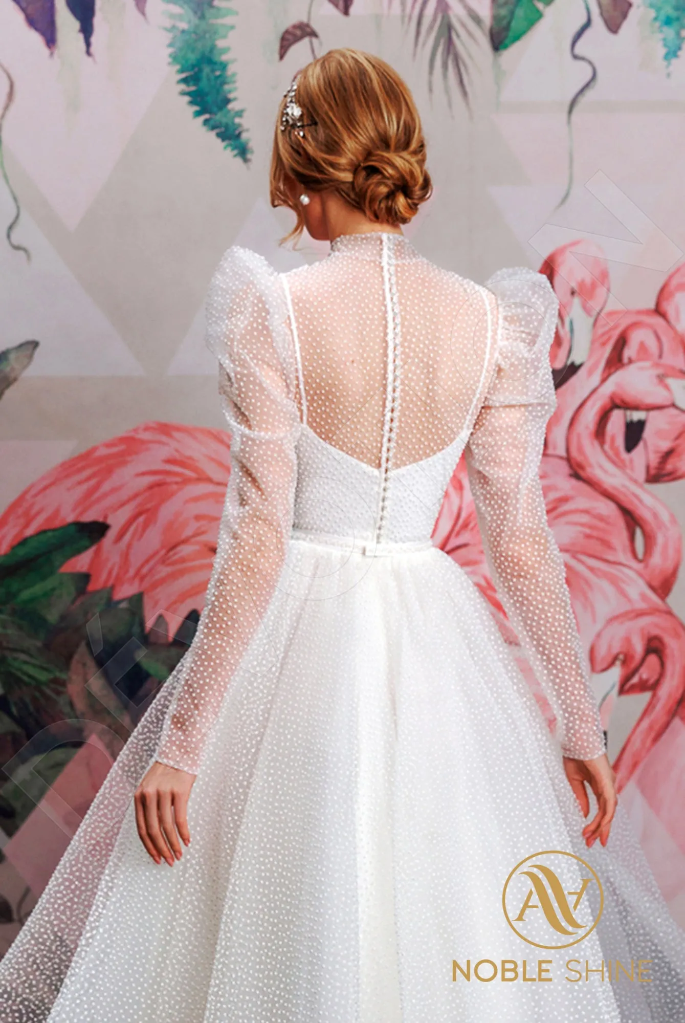 Sozanna A-line High neck Milk Wedding dress