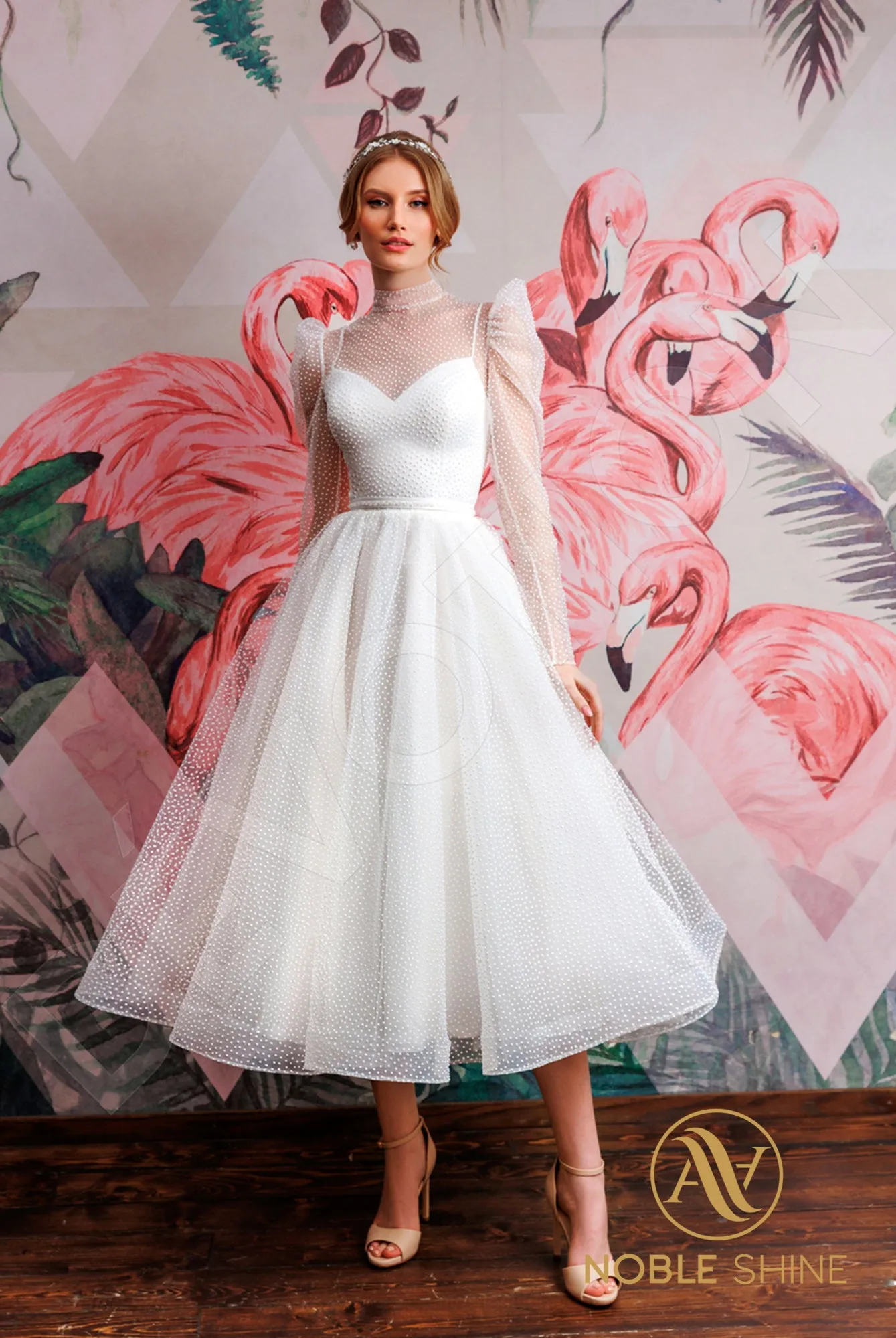 Sozanna A-line High neck Milk Wedding dress