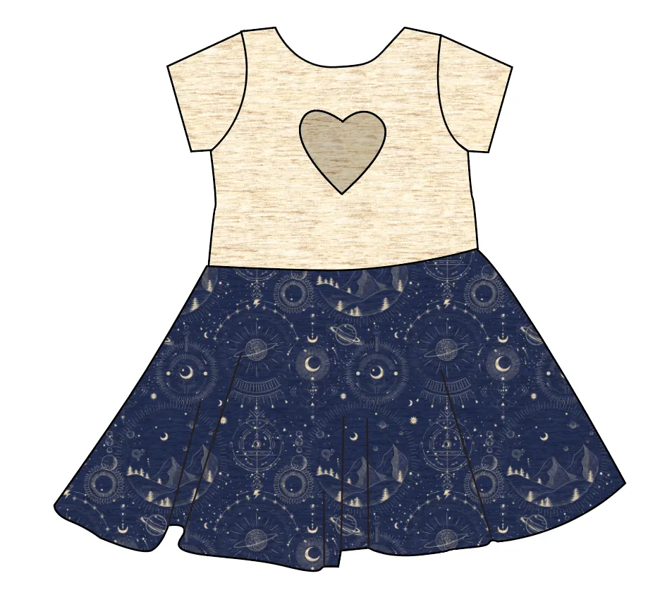 Space Explorer Molly Heart Back Twirly Dress