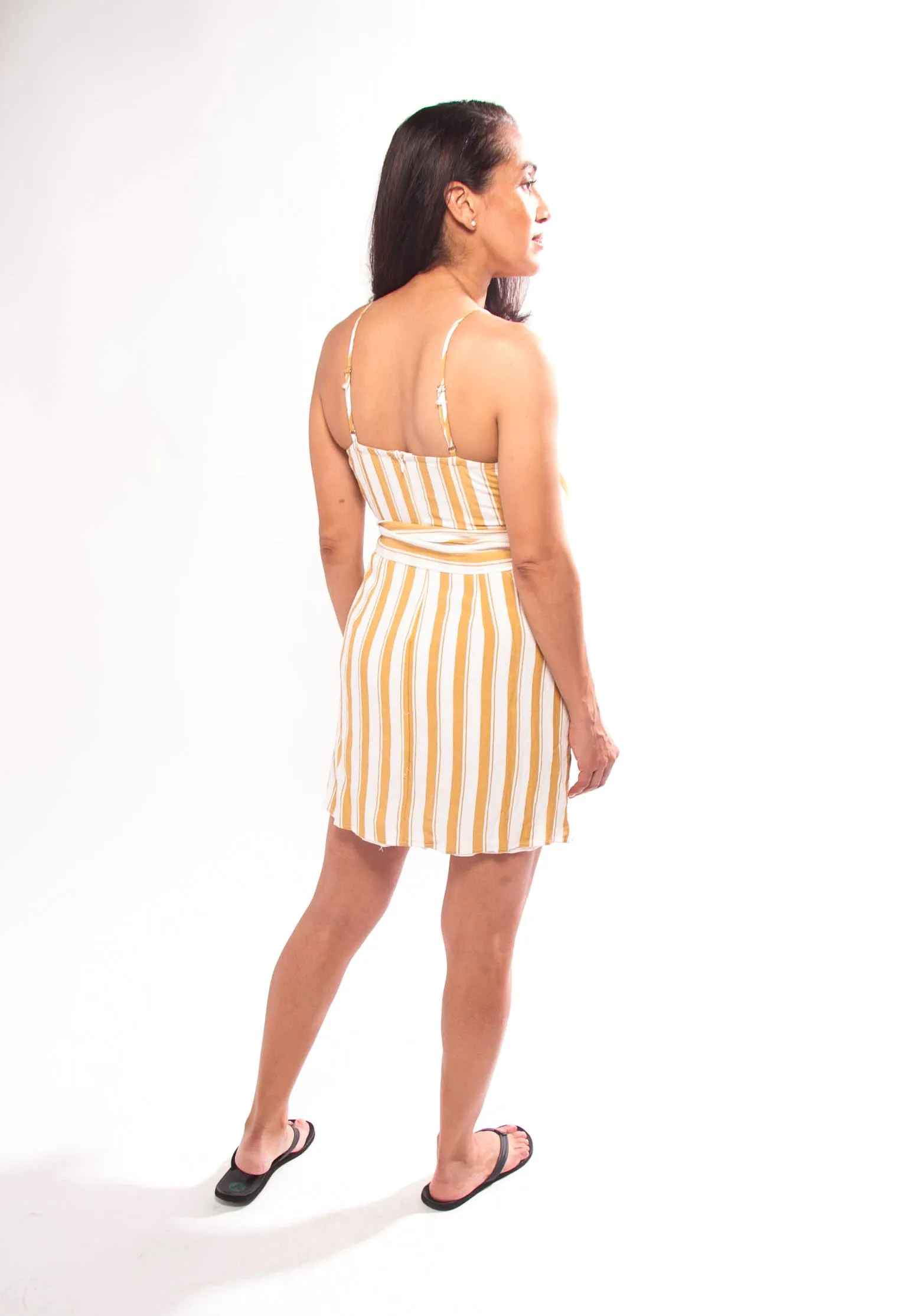Spaghetti Strap Dress With Tie Belt