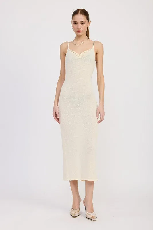 SPAGHETTI STRAP MIDI DRESS