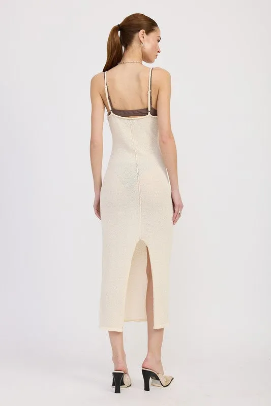 SPAGHETTI STRAP MIDI DRESS