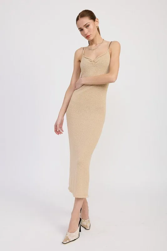 SPAGHETTI STRAP MIDI DRESS
