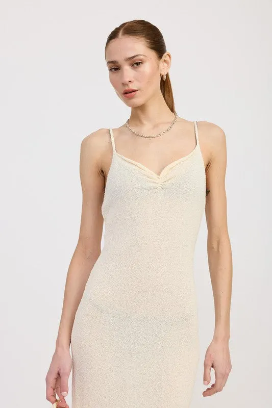 SPAGHETTI STRAP MIDI DRESS