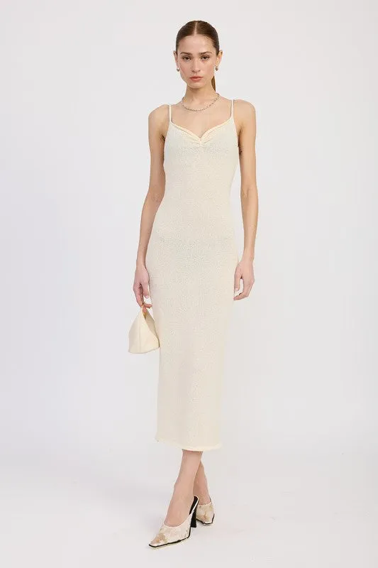 SPAGHETTI STRAP MIDI DRESS