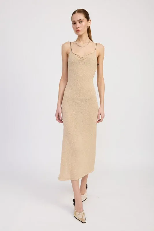 SPAGHETTI STRAP MIDI DRESS