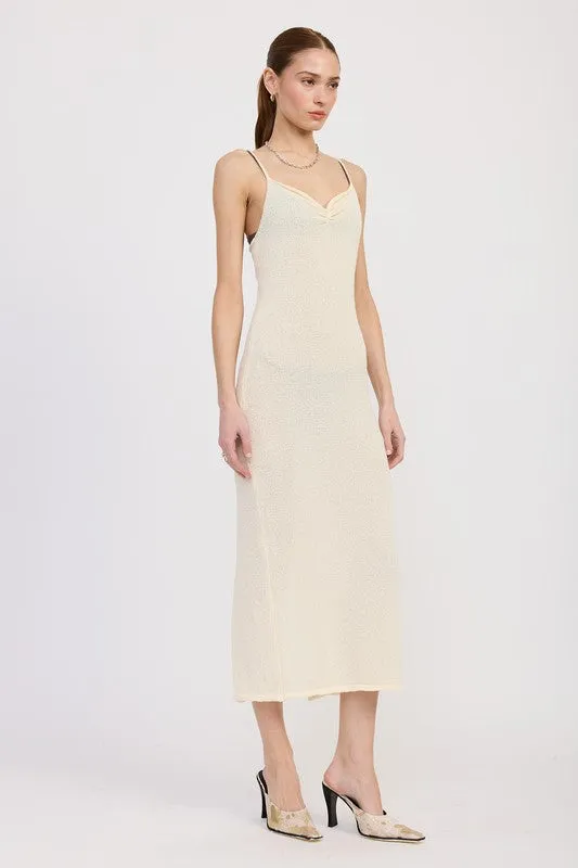 SPAGHETTI STRAP MIDI DRESS