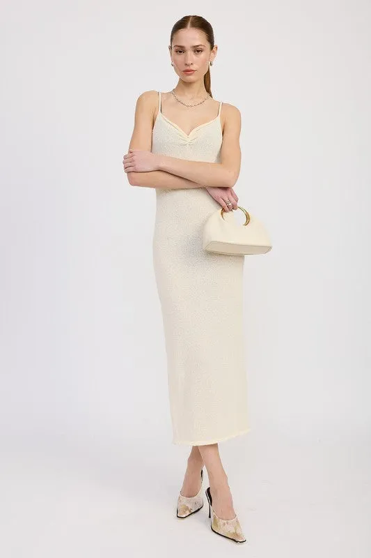 SPAGHETTI STRAP MIDI DRESS
