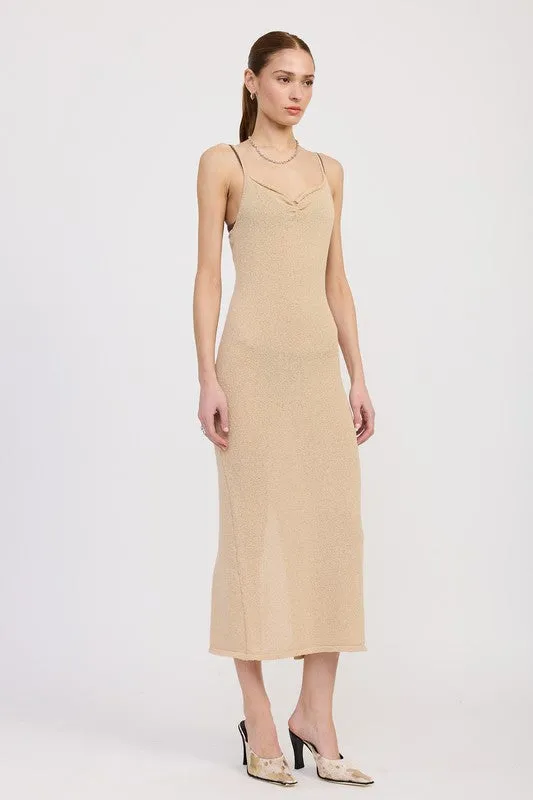 SPAGHETTI STRAP MIDI DRESS