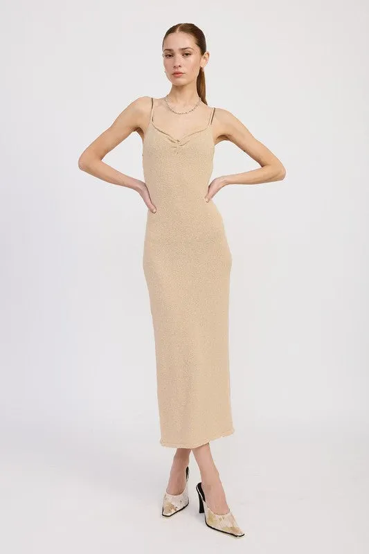 SPAGHETTI STRAP MIDI DRESS