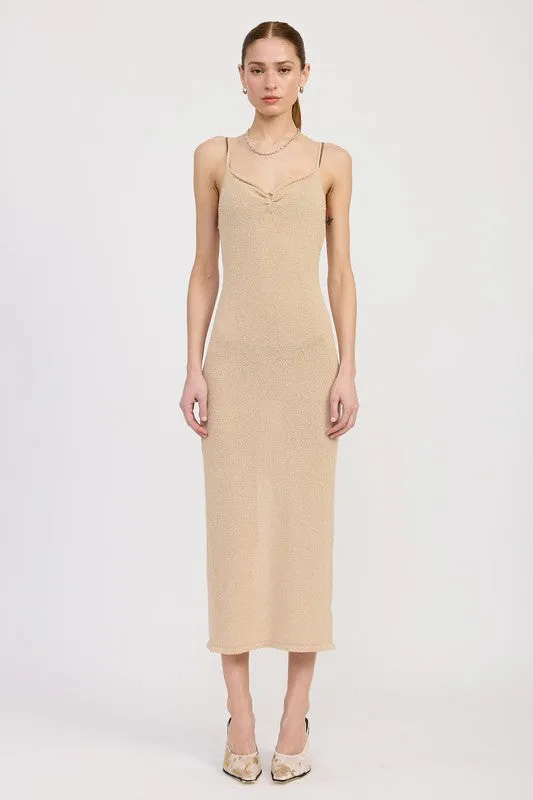 SPAGHETTI STRAP MIDI DRESS