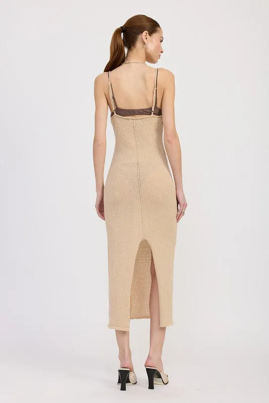 SPAGHETTI STRAP MIDI DRESS