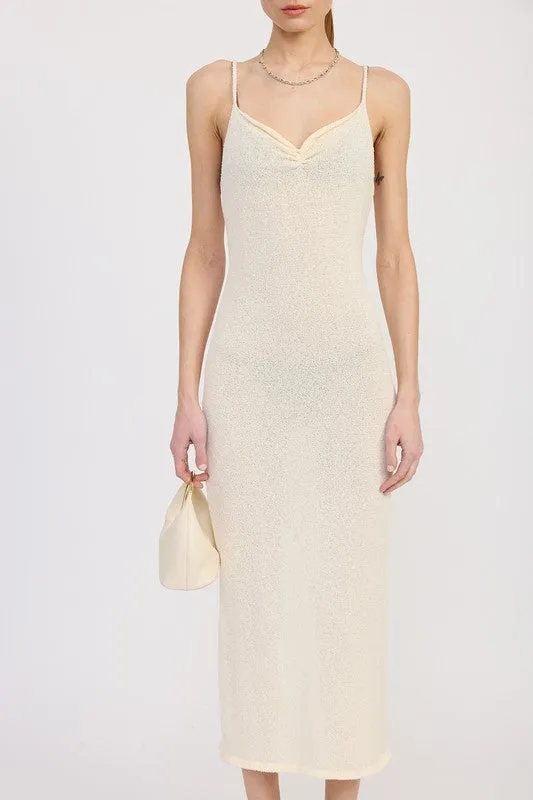 SPAGHETTI STRAP MIDI DRESS