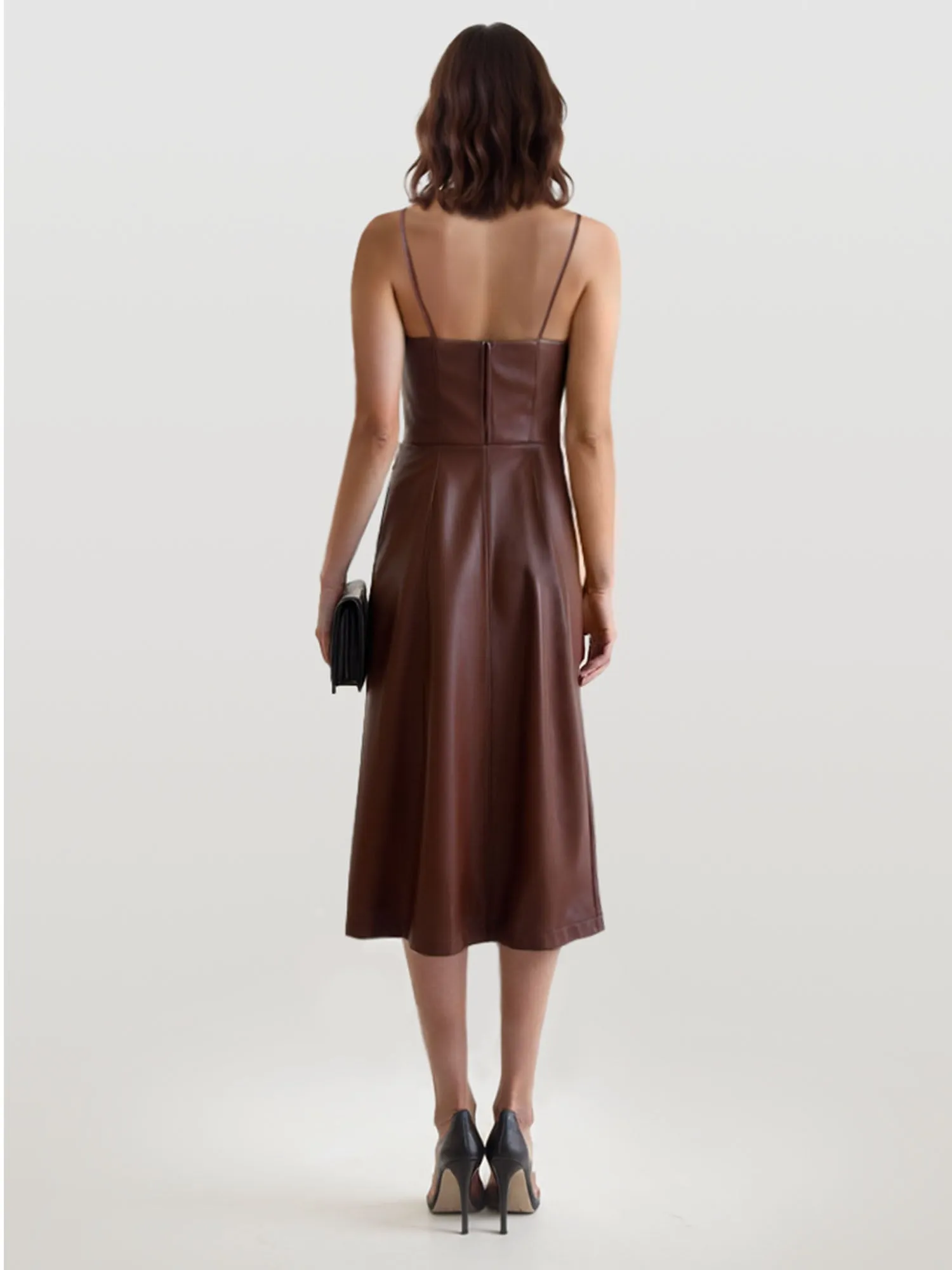 Spaghetti Strap Slit Midi Dress