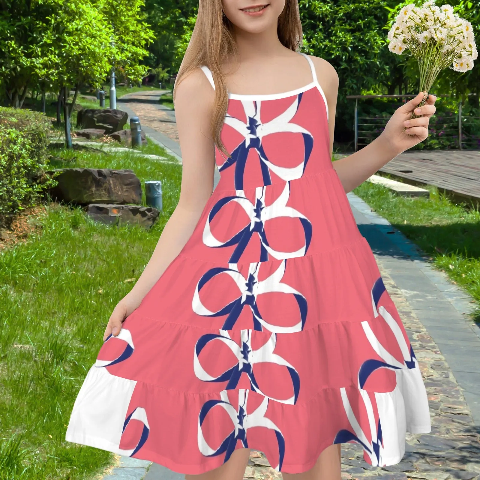 Spaghetti Strap Tiered Girls Dress
