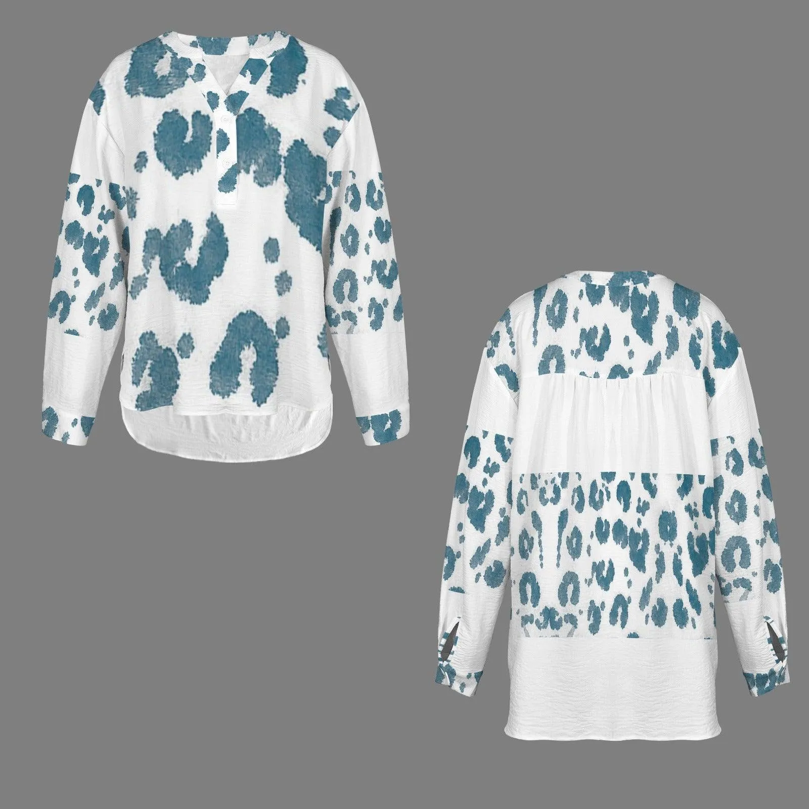 Split V-Neck Short Sleeve Blouse