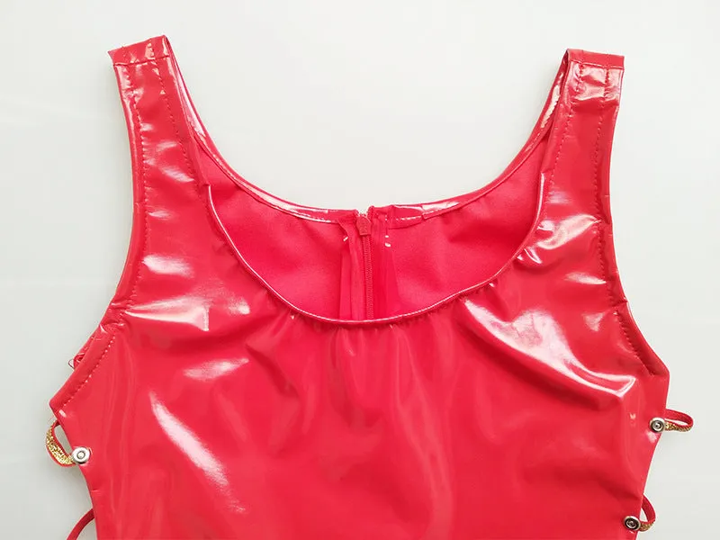 Strap Eyelet Strap PU Dress Spring and Summer Women's Bag Hip