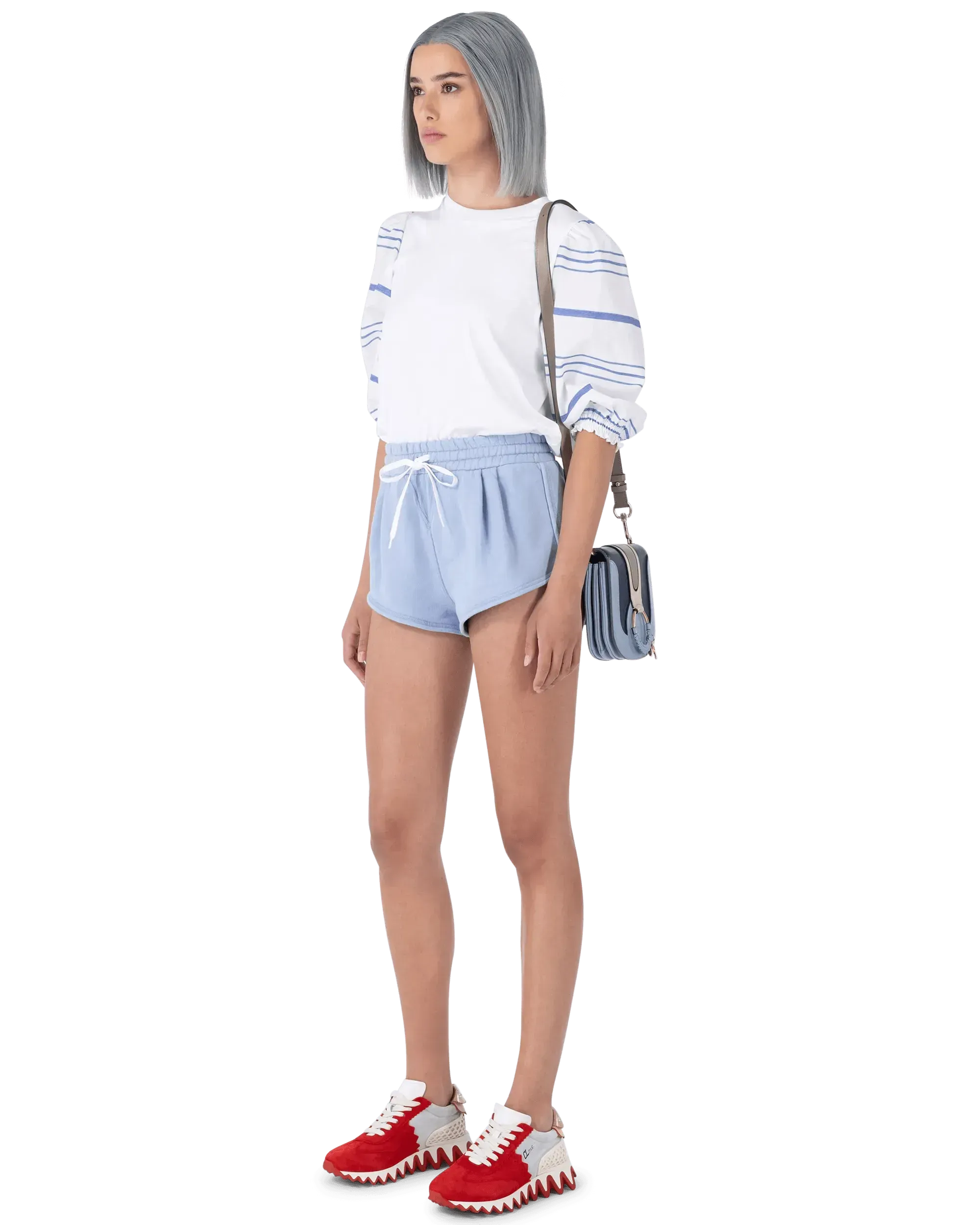 Striped Puffy Short Sleeve Top