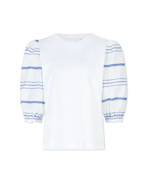 Striped Puffy Short Sleeve Top