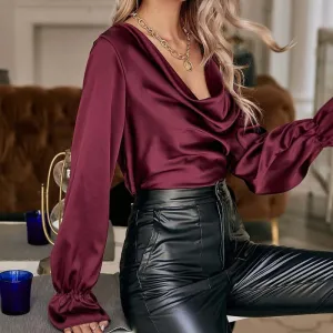 Stylish Women's Blouses With Pile Collar