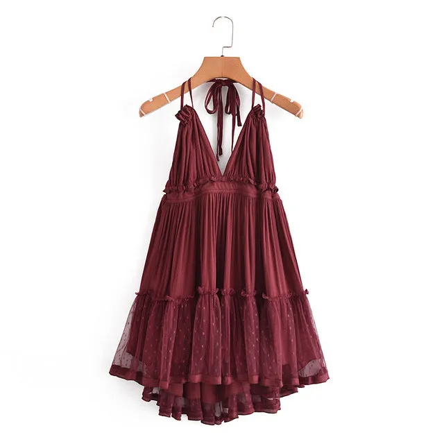 Summer Halter Boho Beach Dress