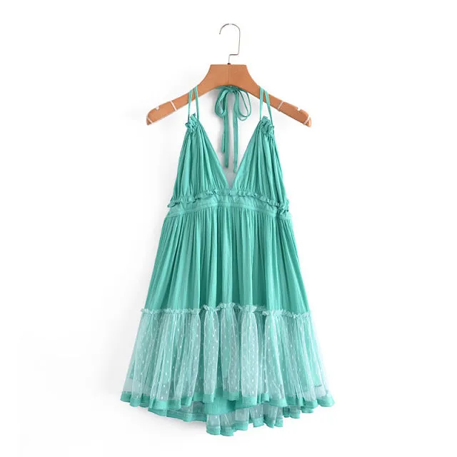 Summer Halter Boho Beach Dress