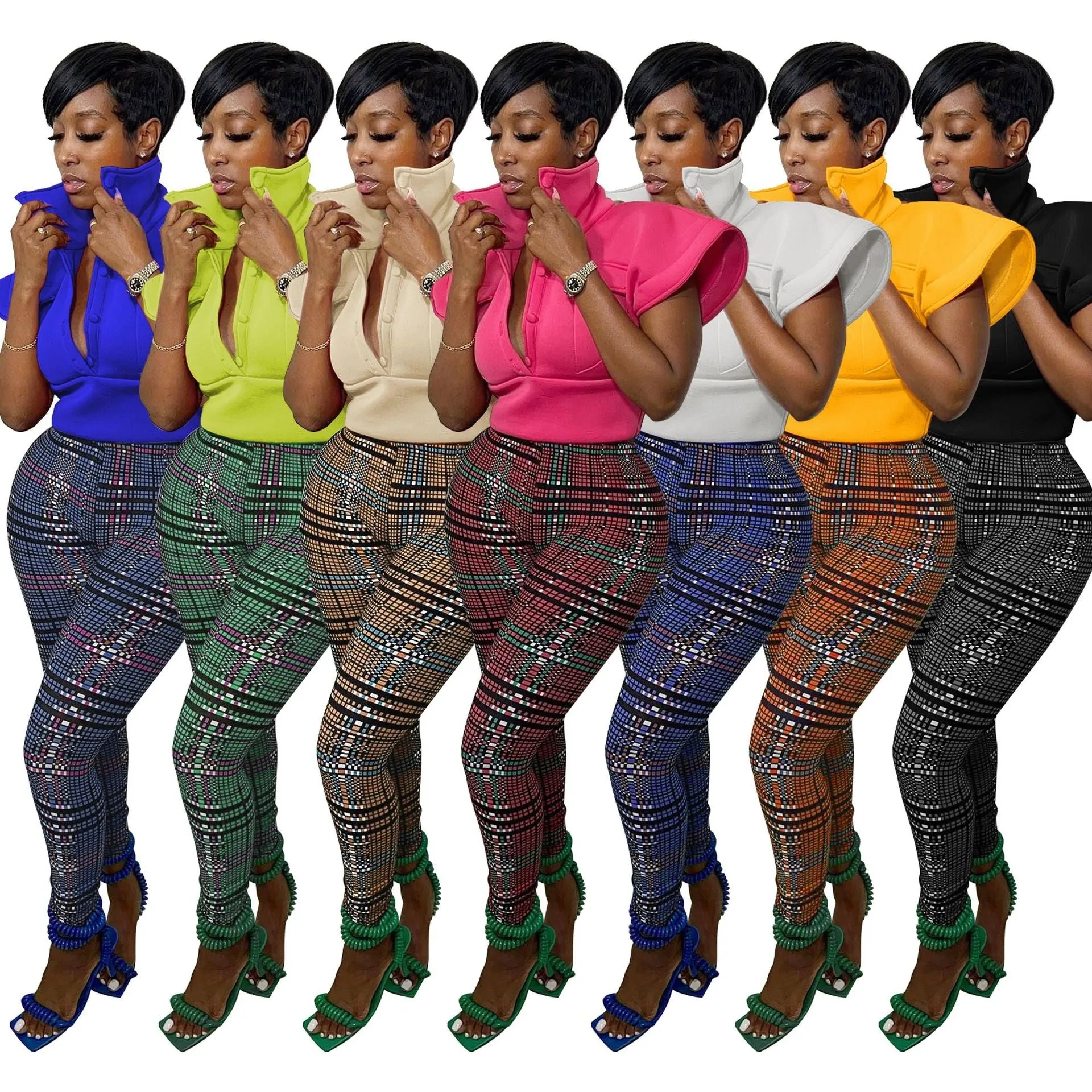 Summer ladies top collar Blouses