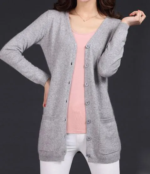 sweaters women long cardigan cashmere material loose sweater for female outerwear coat with pockets wool sweater lady