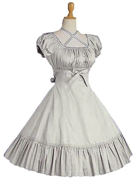 Sweet Lolita Dress OP Burgundy Short Sleeve Lolita One Piece Dress