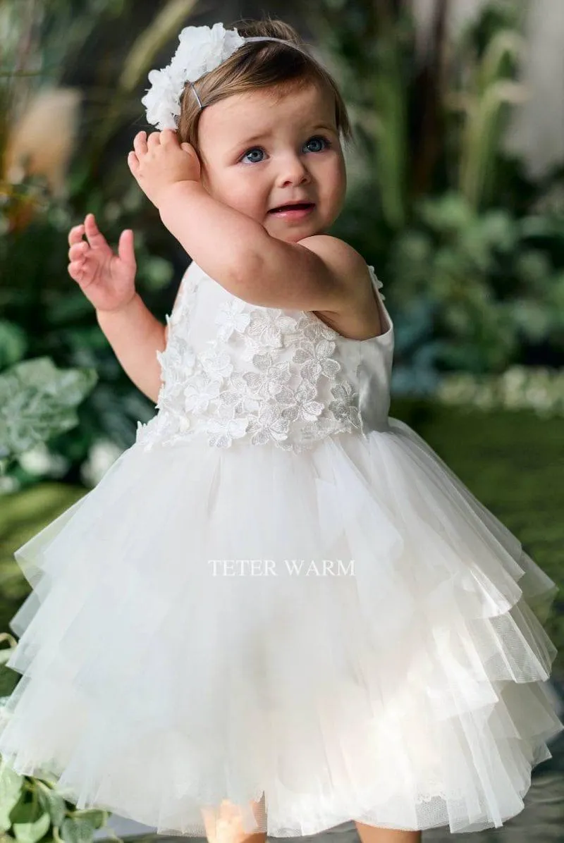 Teter Warm Baby Girls Baptism Off White Dress BS24