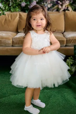 Teter Warm Baby Girls Baptism Off White Dress BS24