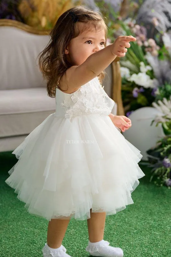 Teter Warm Baby Girls Baptism Off White Dress BS24