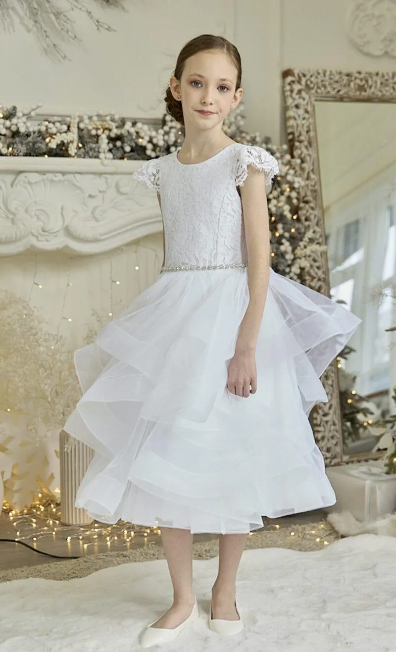Teter Warm Girls Communion Pure White Dress WDS05T