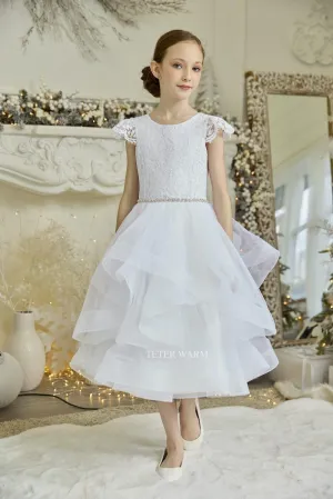 Teter Warm Girls Communion Pure White Dress WDS05T